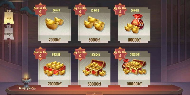 Ưu đãi 5 triệu nạp lần đầu tiên trong ngày lưu ý